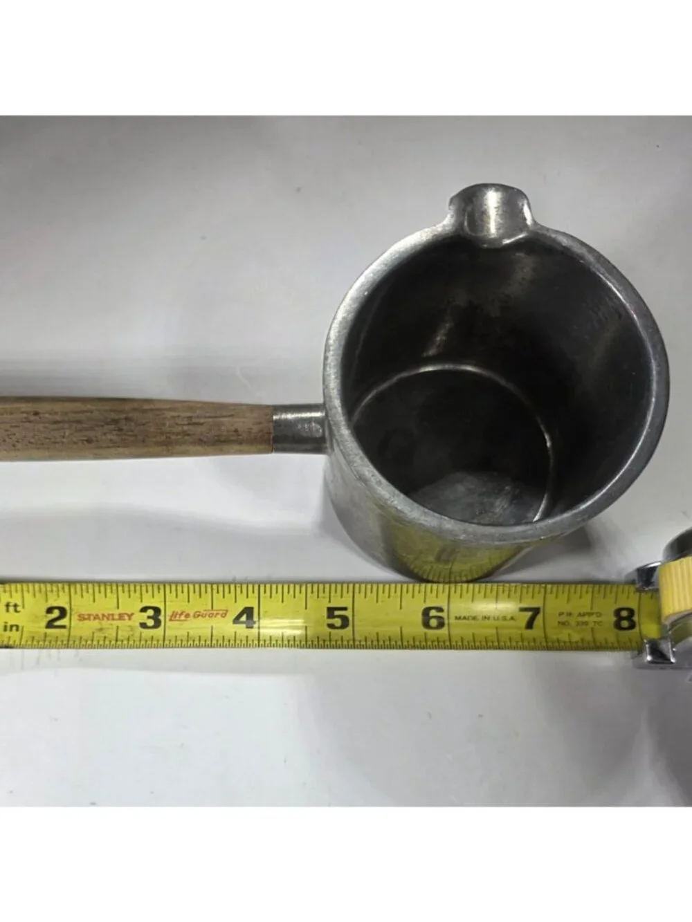 Vtg Knobler Aluminum pan melting butter Wooden Handle 3
